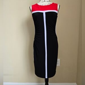Frank Lyman sleeveless bodycon pencil dress colorblock womens 6
